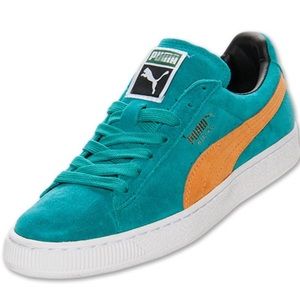 suede pumas teal